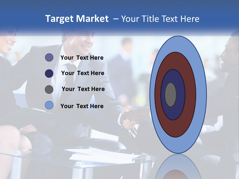 A Group Of Business People Shaking Hands Over A Table PowerPoint Template