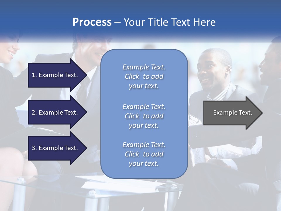 A Group Of Business People Shaking Hands Over A Table PowerPoint Template