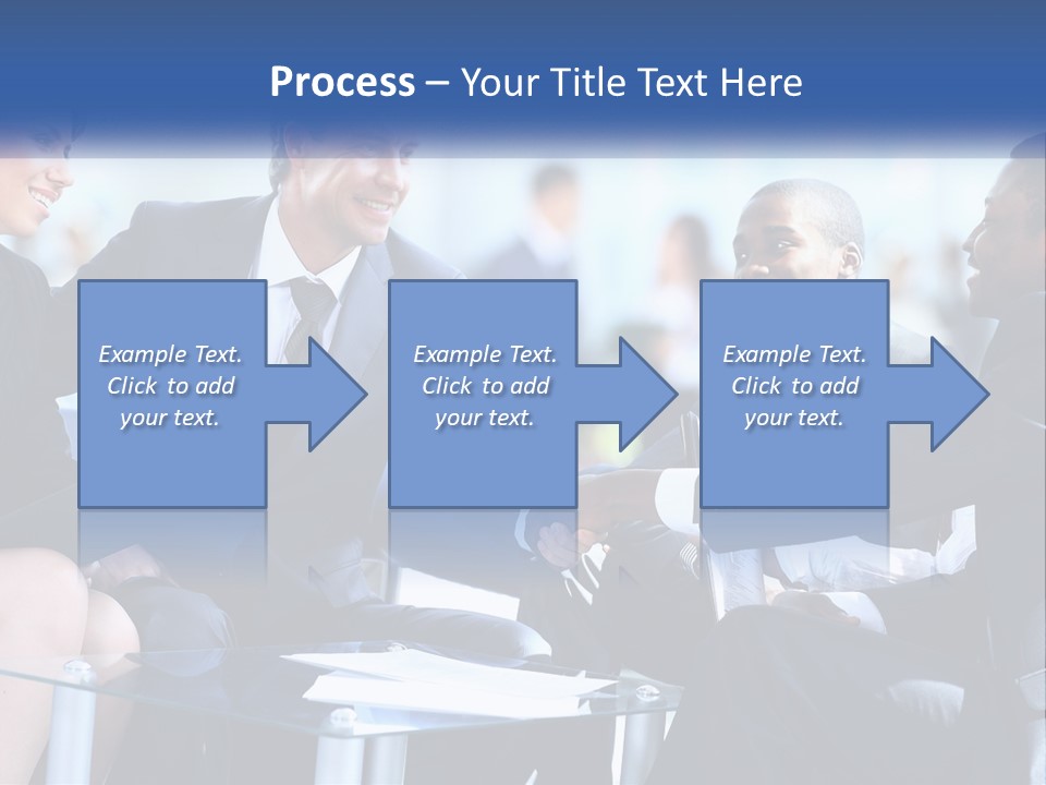 A Group Of Business People Shaking Hands Over A Table PowerPoint Template