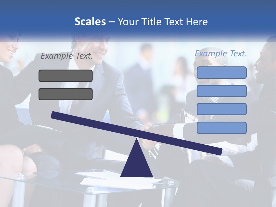 A Group Of Business People Shaking Hands Over A Table PowerPoint Template