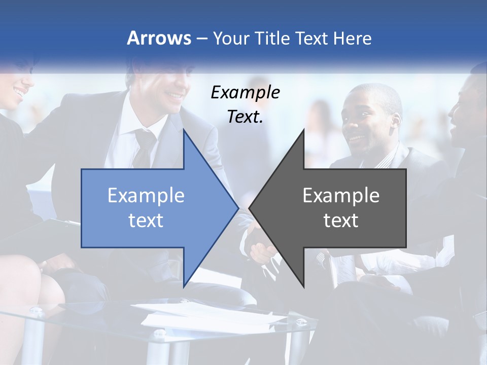 A Group Of Business People Shaking Hands Over A Table PowerPoint Template