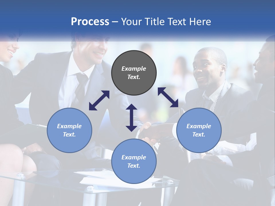A Group Of Business People Shaking Hands Over A Table PowerPoint Template