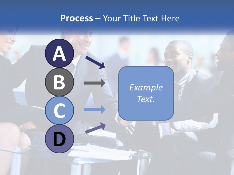 A Group Of Business People Shaking Hands Over A Table PowerPoint Template