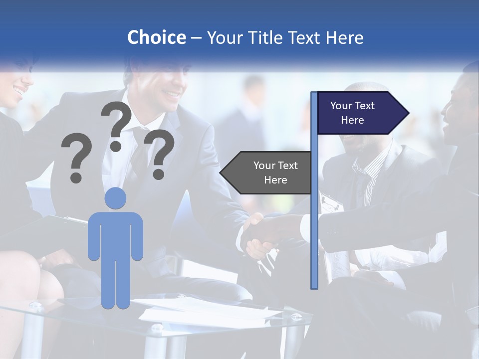 A Group Of Business People Shaking Hands Over A Table PowerPoint Template