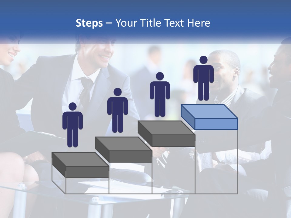 A Group Of Business People Shaking Hands Over A Table PowerPoint Template