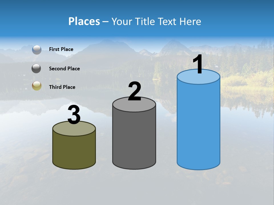 A Lake With Mountains In The Background And A Blue Sky PowerPoint Template