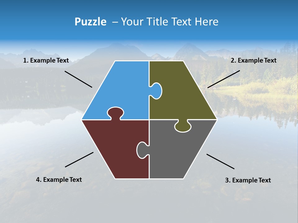 A Lake With Mountains In The Background And A Blue Sky PowerPoint Template