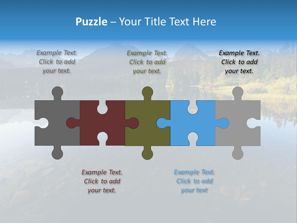 A Lake With Mountains In The Background And A Blue Sky PowerPoint Template