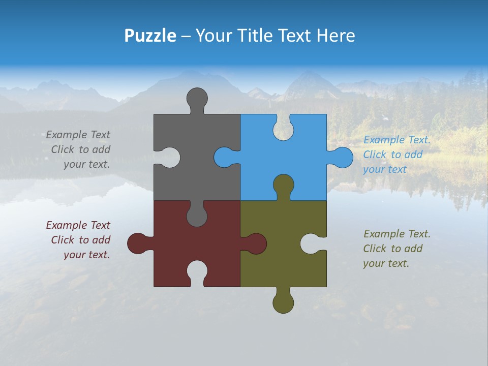 A Lake With Mountains In The Background And A Blue Sky PowerPoint Template
