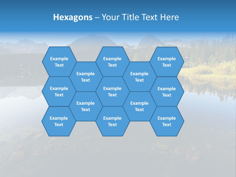 A Lake With Mountains In The Background And A Blue Sky PowerPoint Template