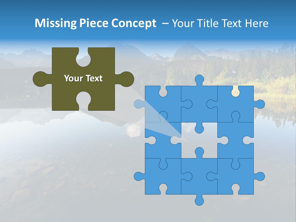 A Lake With Mountains In The Background And A Blue Sky PowerPoint Template