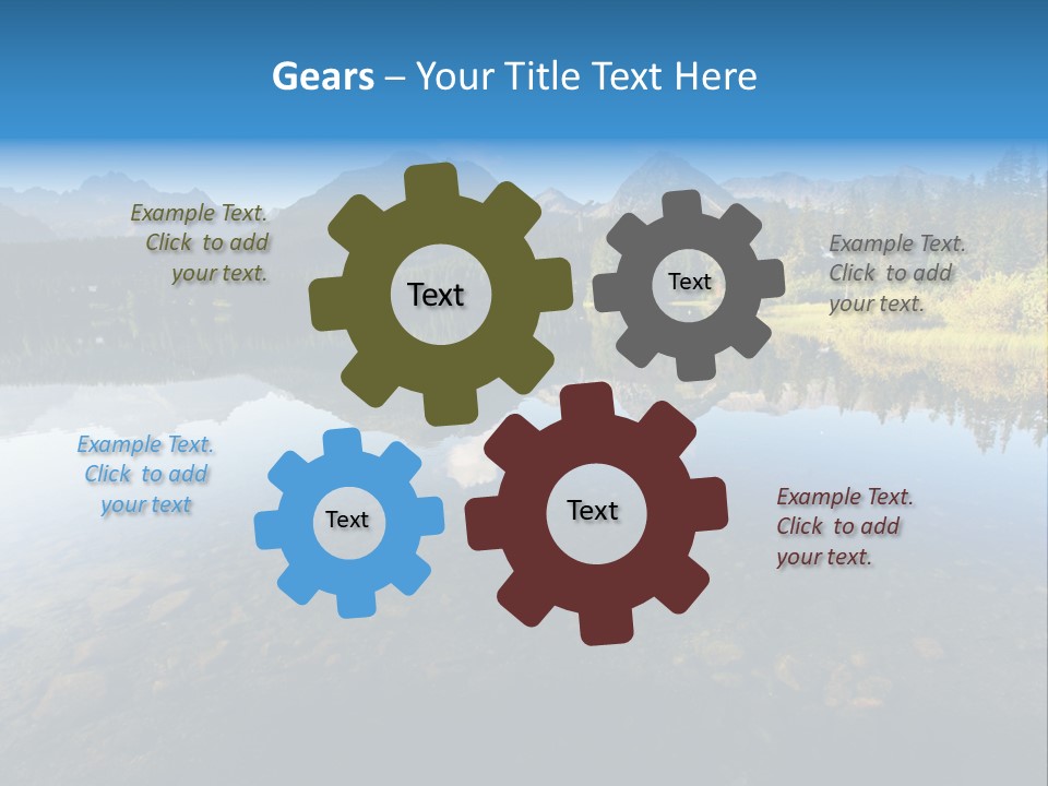 A Lake With Mountains In The Background And A Blue Sky PowerPoint Template