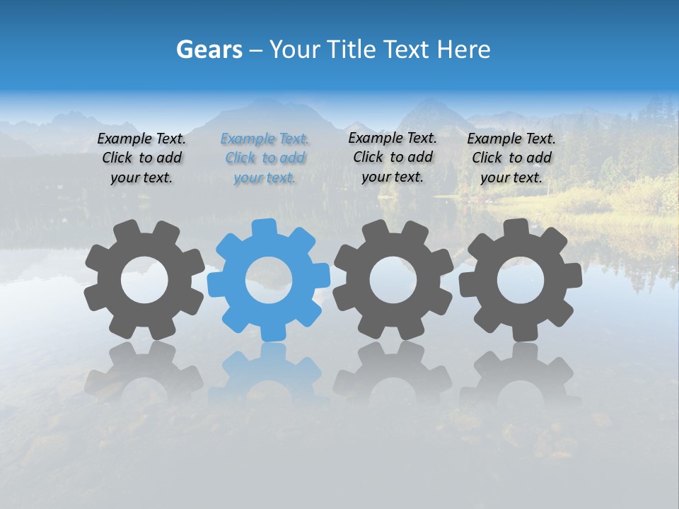 A Lake With Mountains In The Background And A Blue Sky PowerPoint Template