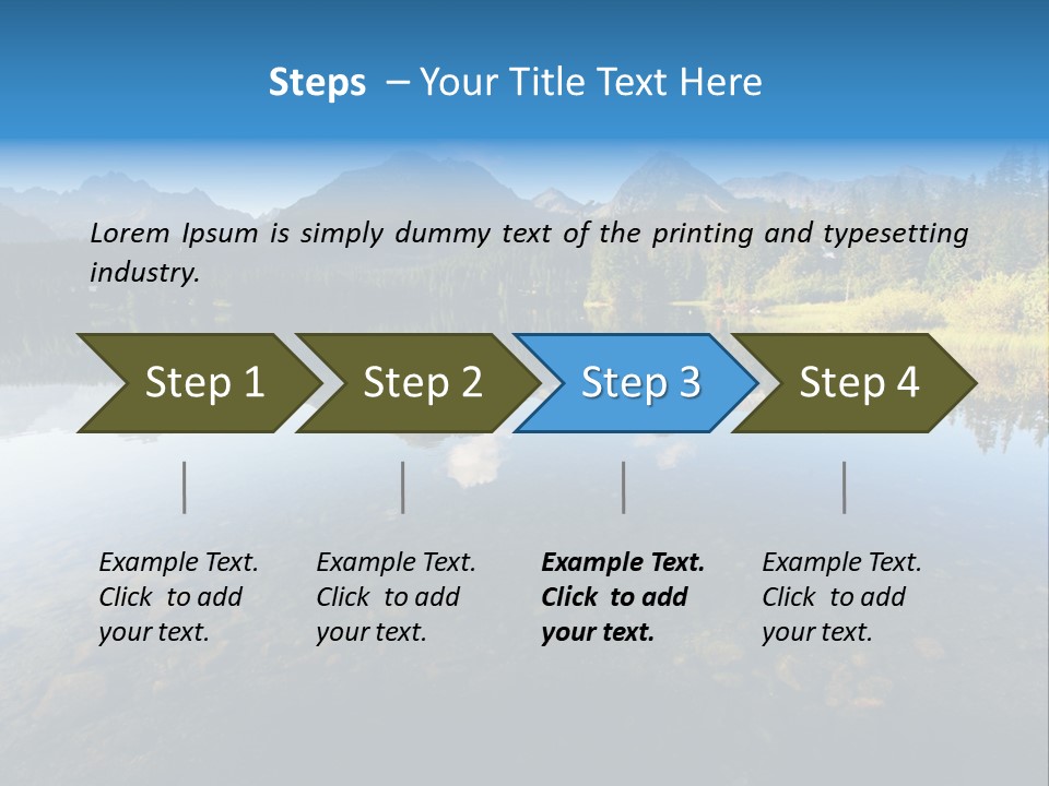 A Lake With Mountains In The Background And A Blue Sky PowerPoint Template