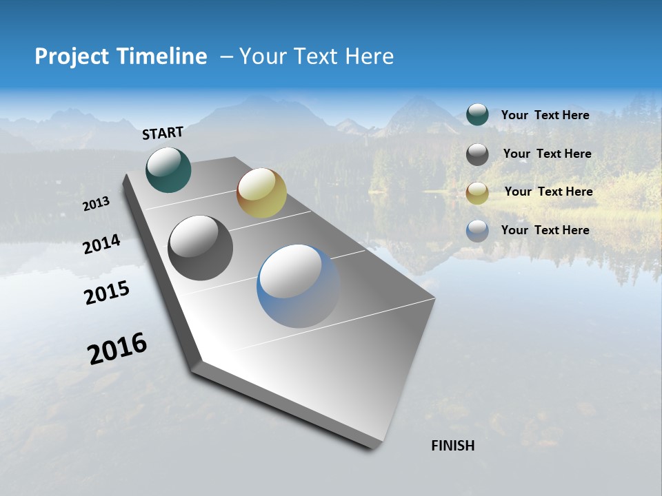 A Lake With Mountains In The Background And A Blue Sky PowerPoint Template