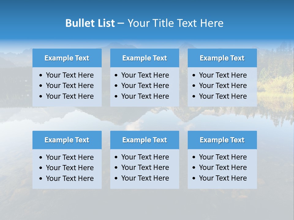 A Lake With Mountains In The Background And A Blue Sky PowerPoint Template