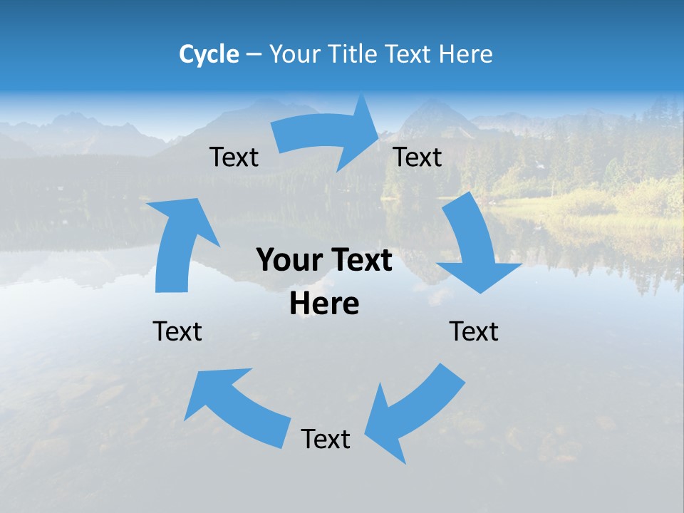 A Lake With Mountains In The Background And A Blue Sky PowerPoint Template
