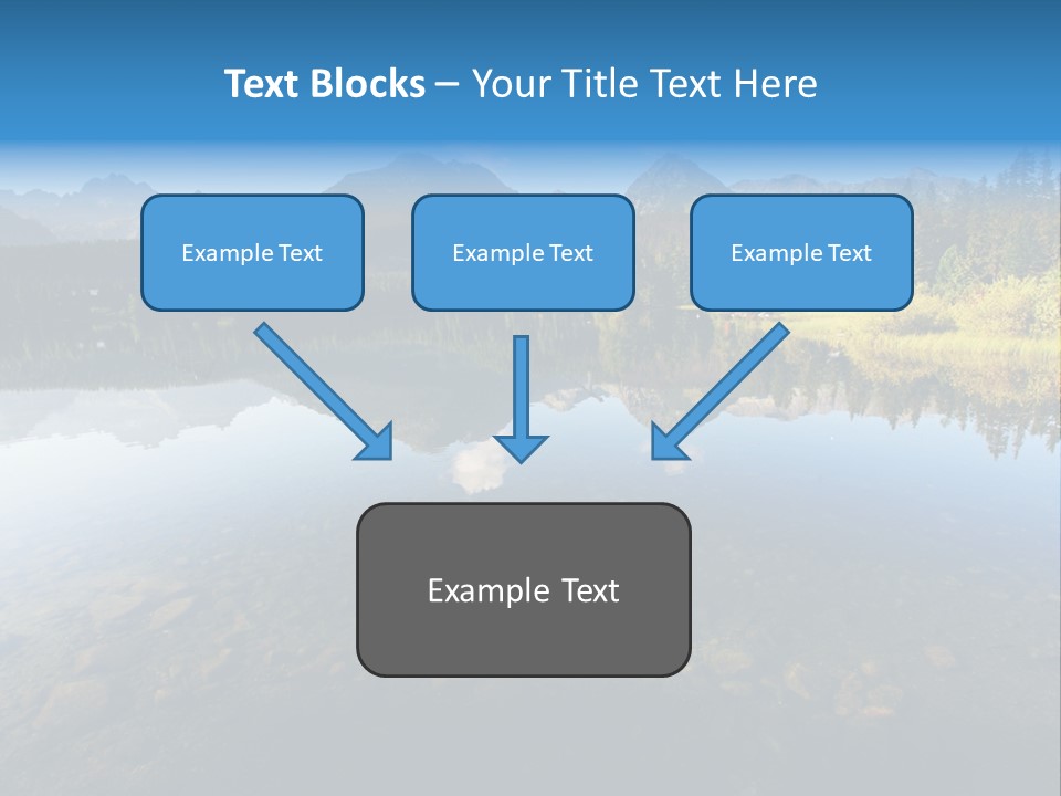 A Lake With Mountains In The Background And A Blue Sky PowerPoint Template