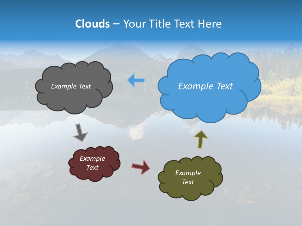 A Lake With Mountains In The Background And A Blue Sky PowerPoint Template