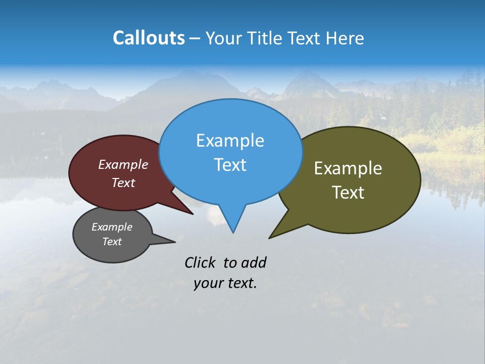 A Lake With Mountains In The Background And A Blue Sky PowerPoint Template