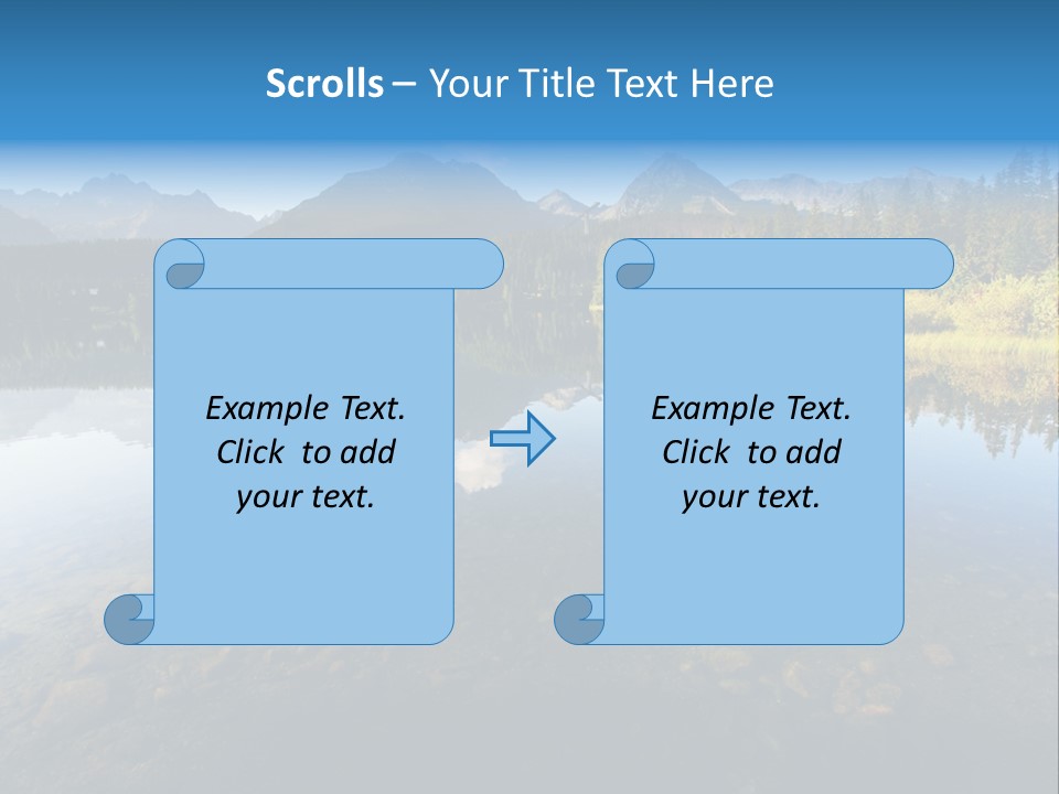 A Lake With Mountains In The Background And A Blue Sky PowerPoint Template