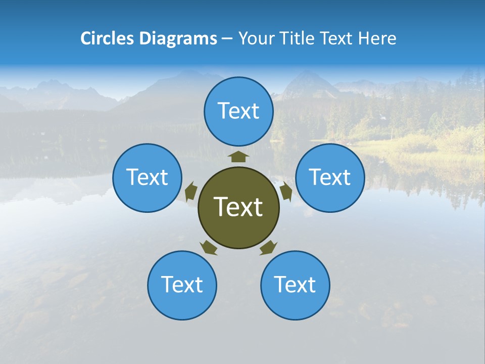 A Lake With Mountains In The Background And A Blue Sky PowerPoint Template