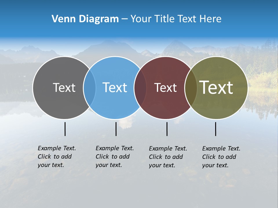 A Lake With Mountains In The Background And A Blue Sky PowerPoint Template