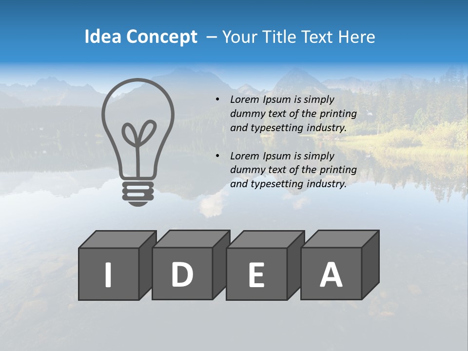 A Lake With Mountains In The Background And A Blue Sky PowerPoint Template