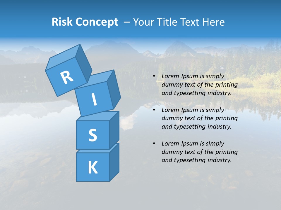 A Lake With Mountains In The Background And A Blue Sky PowerPoint Template