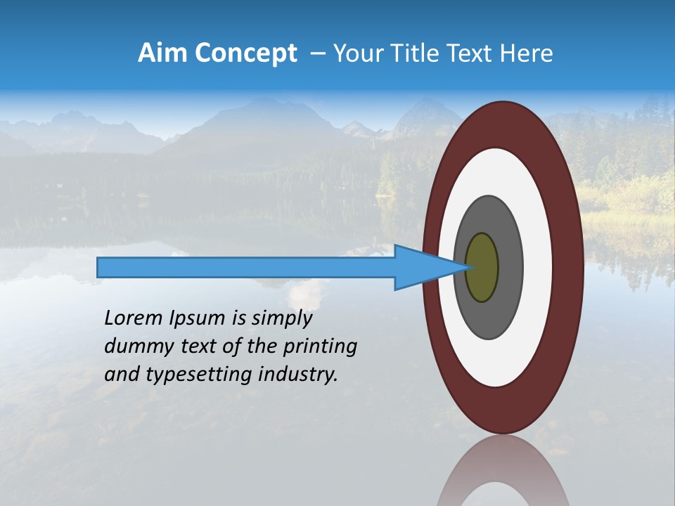 A Lake With Mountains In The Background And A Blue Sky PowerPoint Template