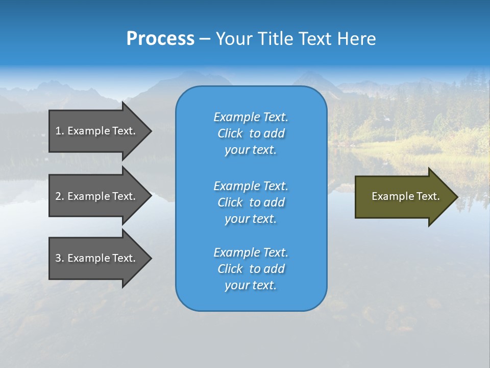 A Lake With Mountains In The Background And A Blue Sky PowerPoint Template
