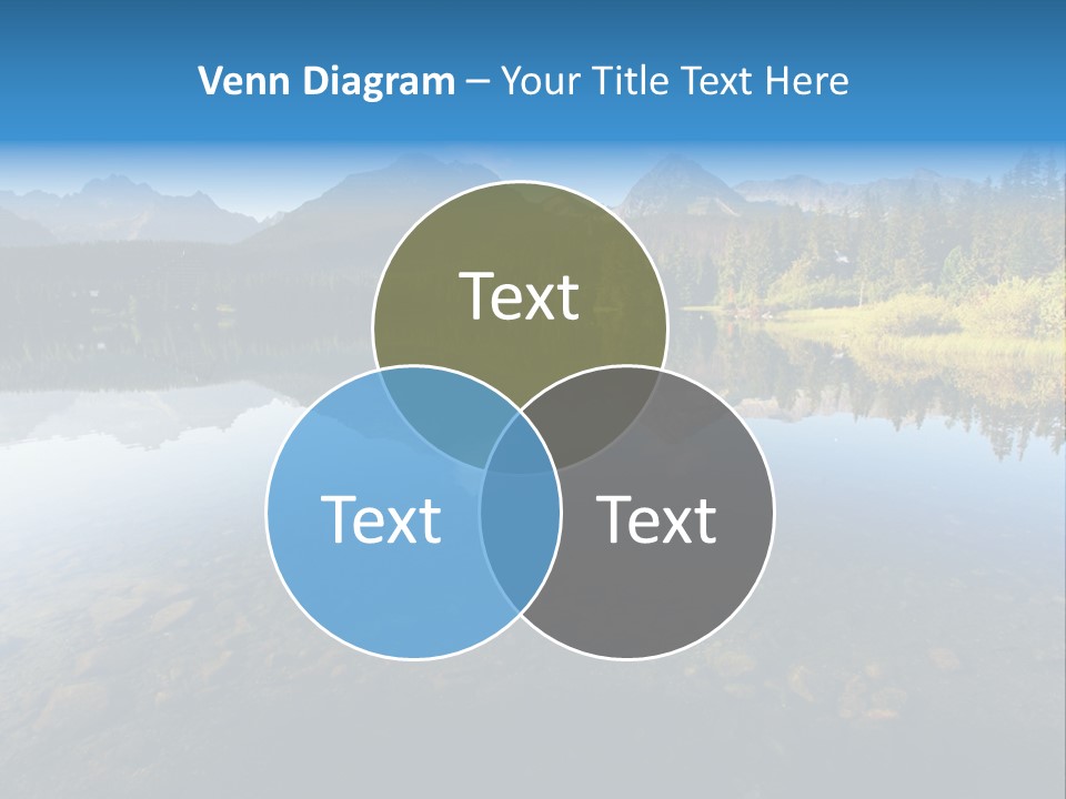 A Lake With Mountains In The Background And A Blue Sky PowerPoint Template
