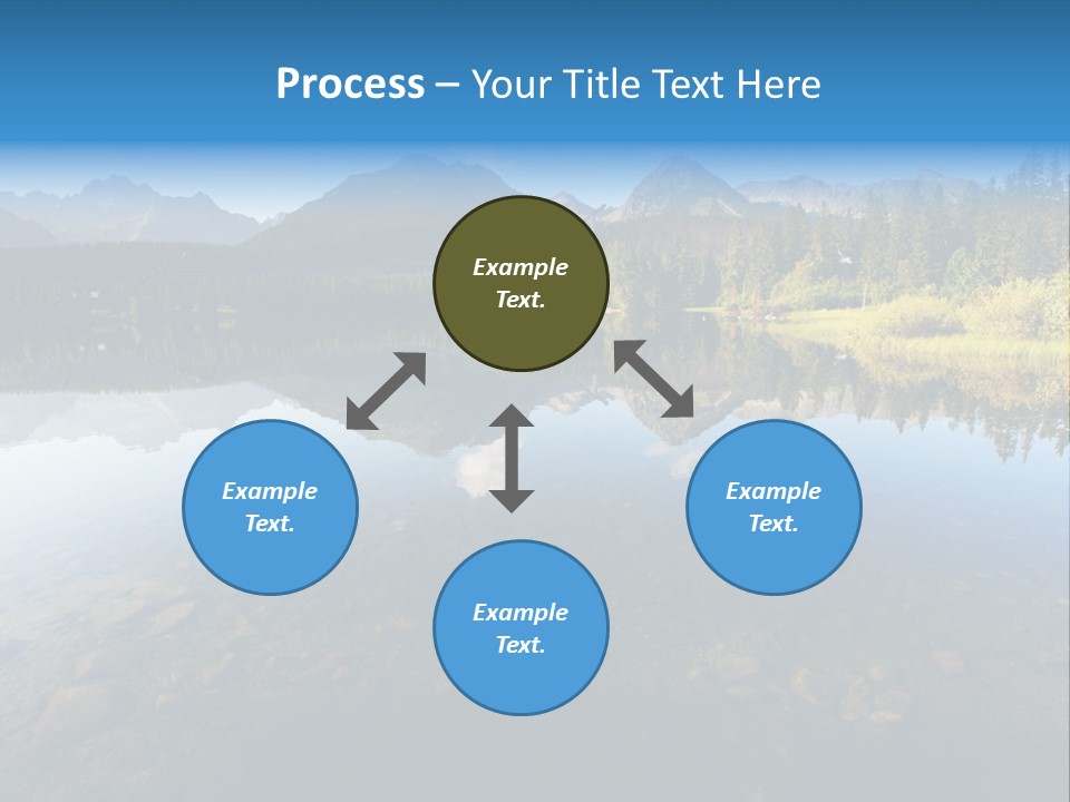 A Lake With Mountains In The Background And A Blue Sky PowerPoint Template