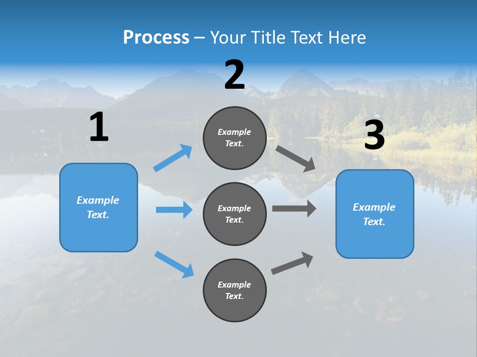 A Lake With Mountains In The Background And A Blue Sky PowerPoint Template
