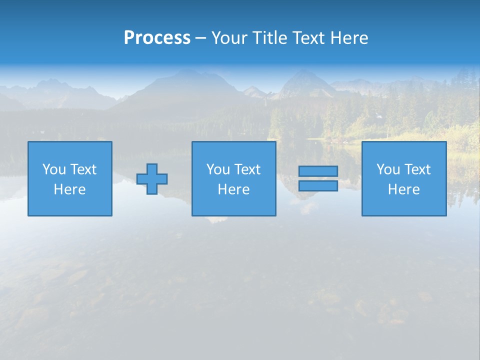 A Lake With Mountains In The Background And A Blue Sky PowerPoint Template