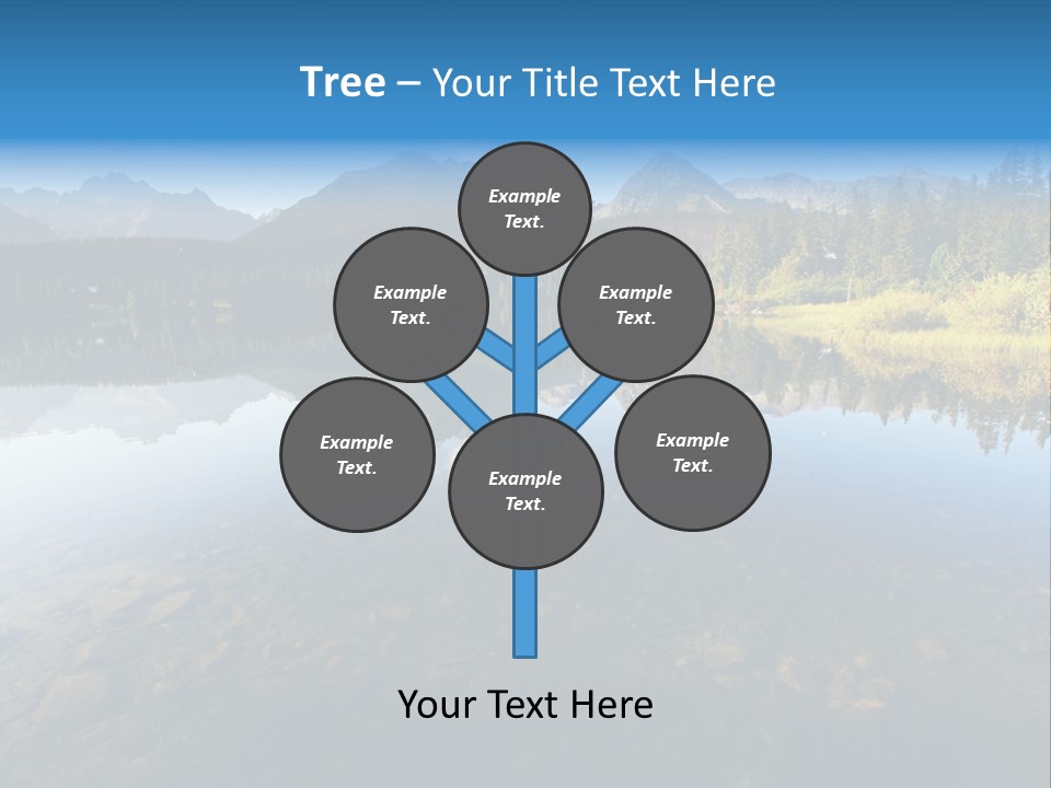A Lake With Mountains In The Background And A Blue Sky PowerPoint Template