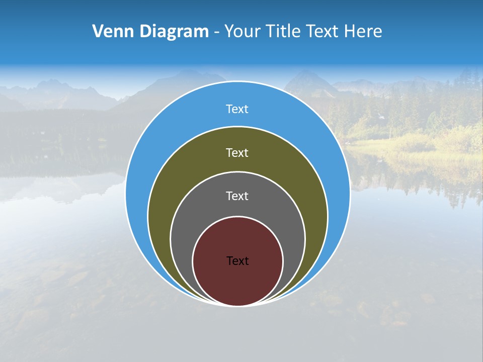 A Lake With Mountains In The Background And A Blue Sky PowerPoint Template