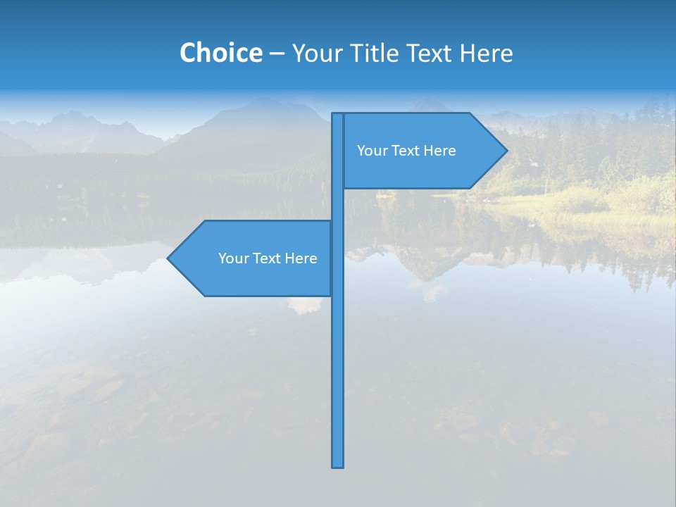 A Lake With Mountains In The Background And A Blue Sky PowerPoint Template