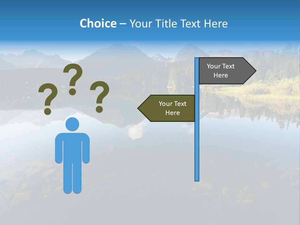 A Lake With Mountains In The Background And A Blue Sky PowerPoint Template