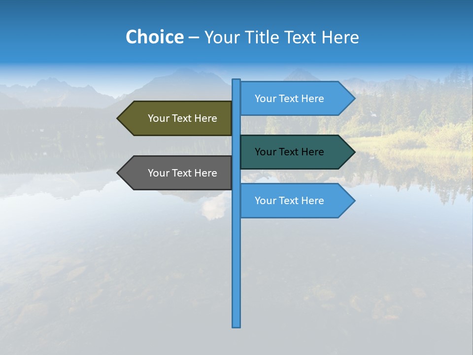 A Lake With Mountains In The Background And A Blue Sky PowerPoint Template
