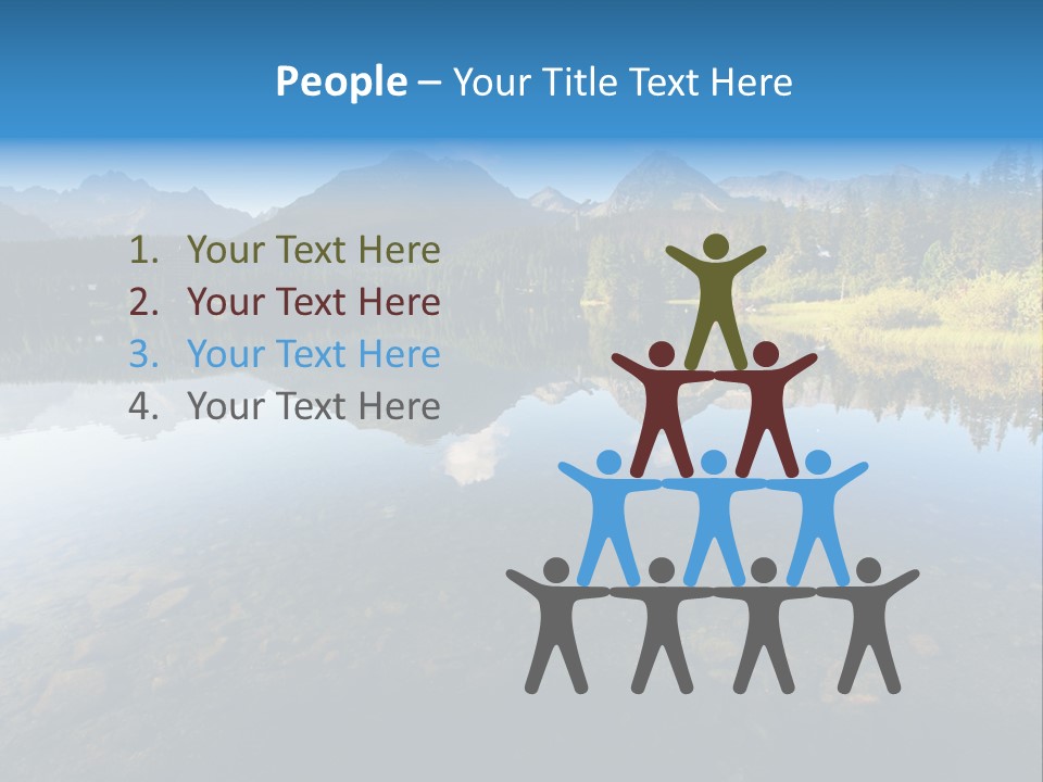 A Lake With Mountains In The Background And A Blue Sky PowerPoint Template