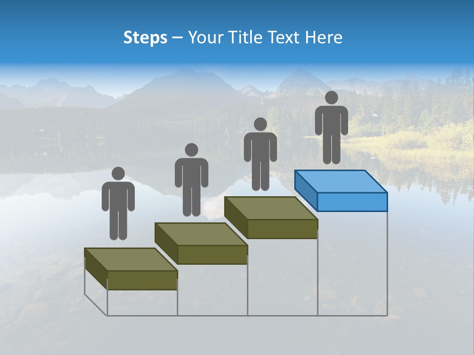 A Lake With Mountains In The Background And A Blue Sky PowerPoint Template