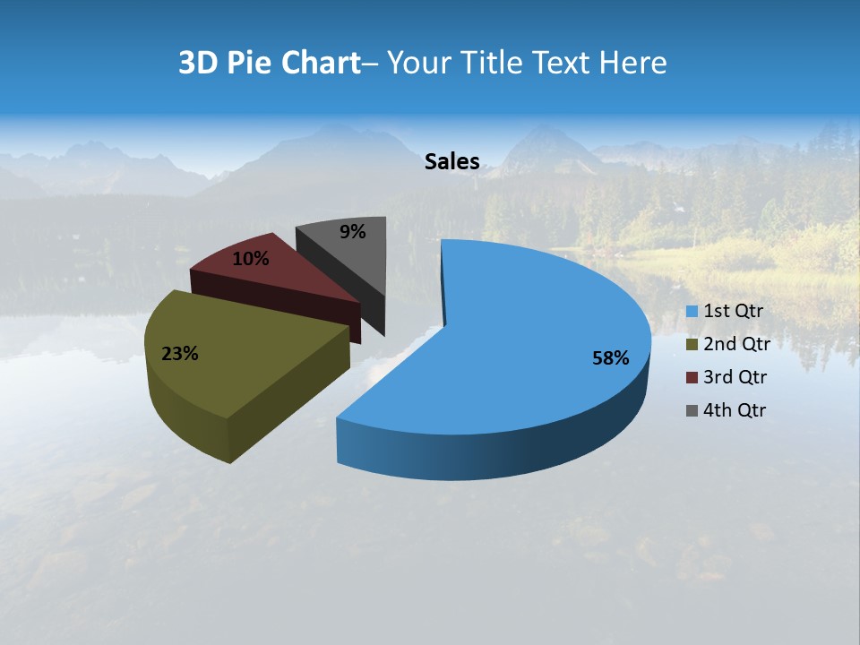 A Lake With Mountains In The Background And A Blue Sky PowerPoint Template