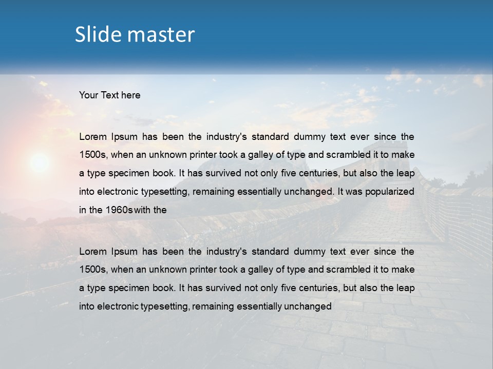 A Picture Of The Great Wall Of China PowerPoint Template