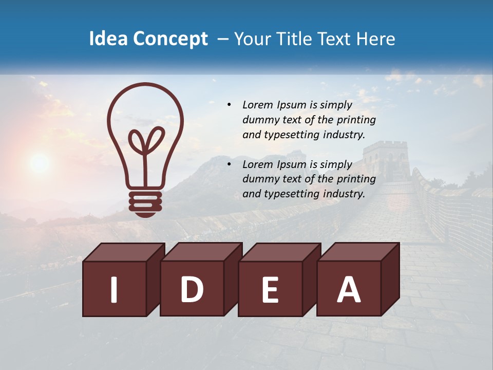 A Picture Of The Great Wall Of China PowerPoint Template