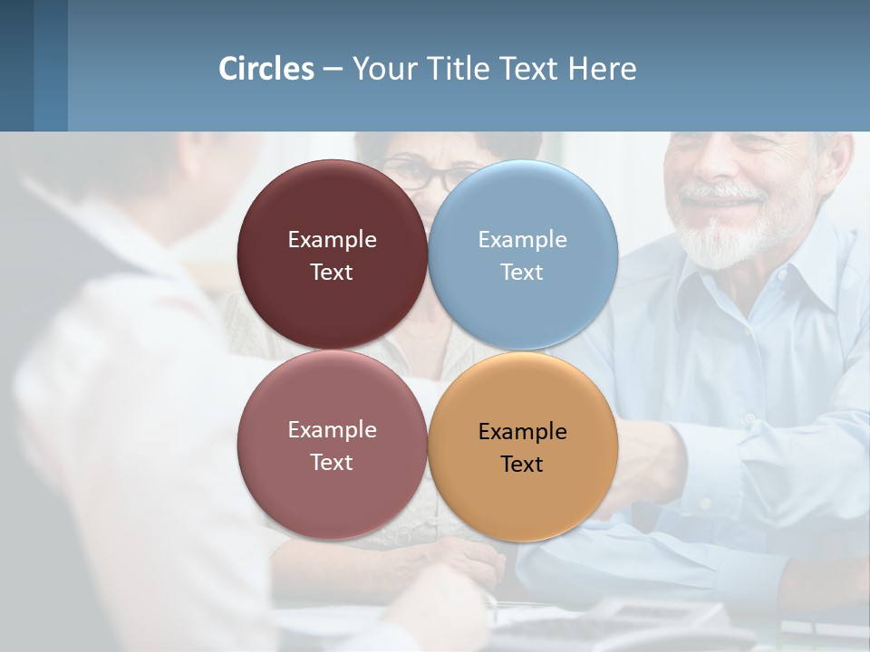 A Couple Of People Shaking Hands Over A Desk PowerPoint Template