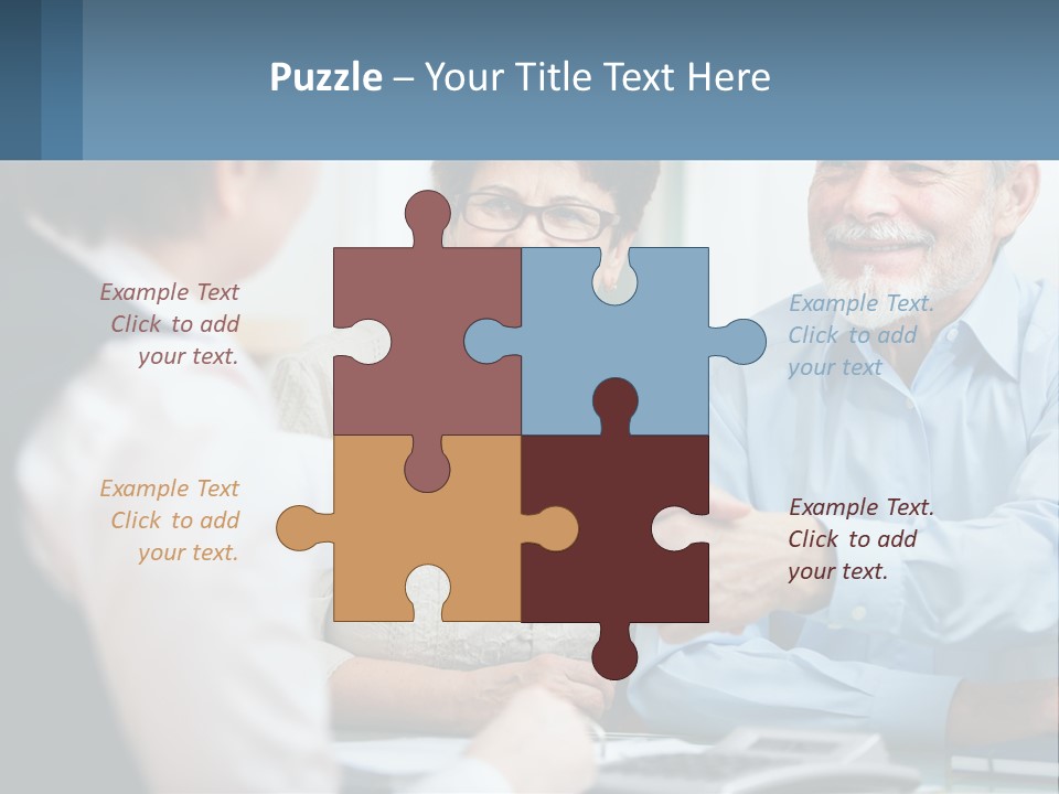A Couple Of People Shaking Hands Over A Desk PowerPoint Template