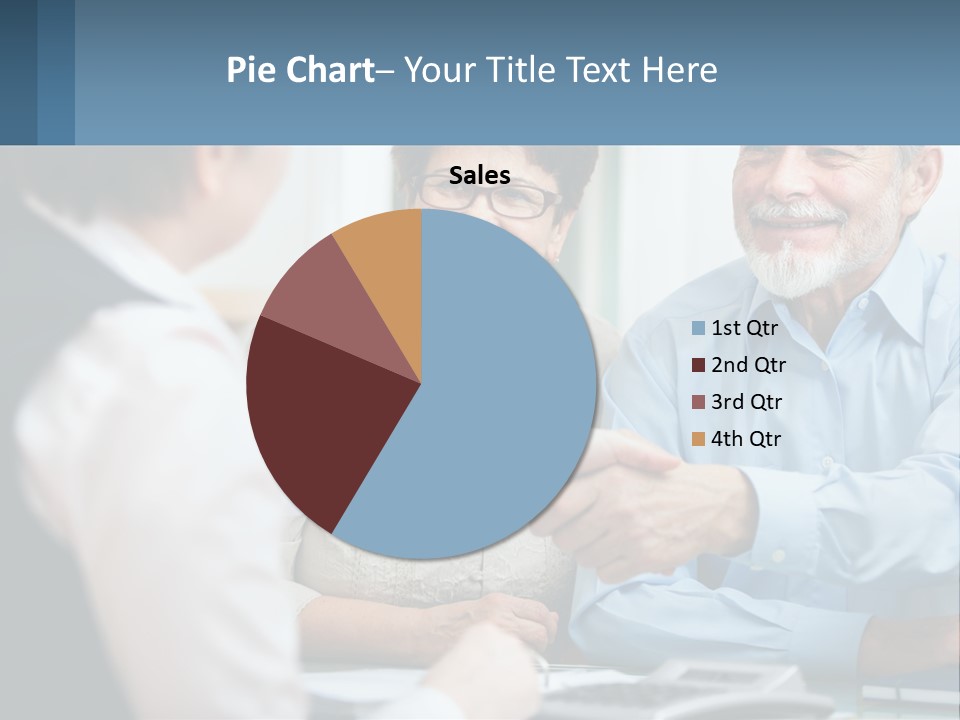 A Couple Of People Shaking Hands Over A Desk PowerPoint Template