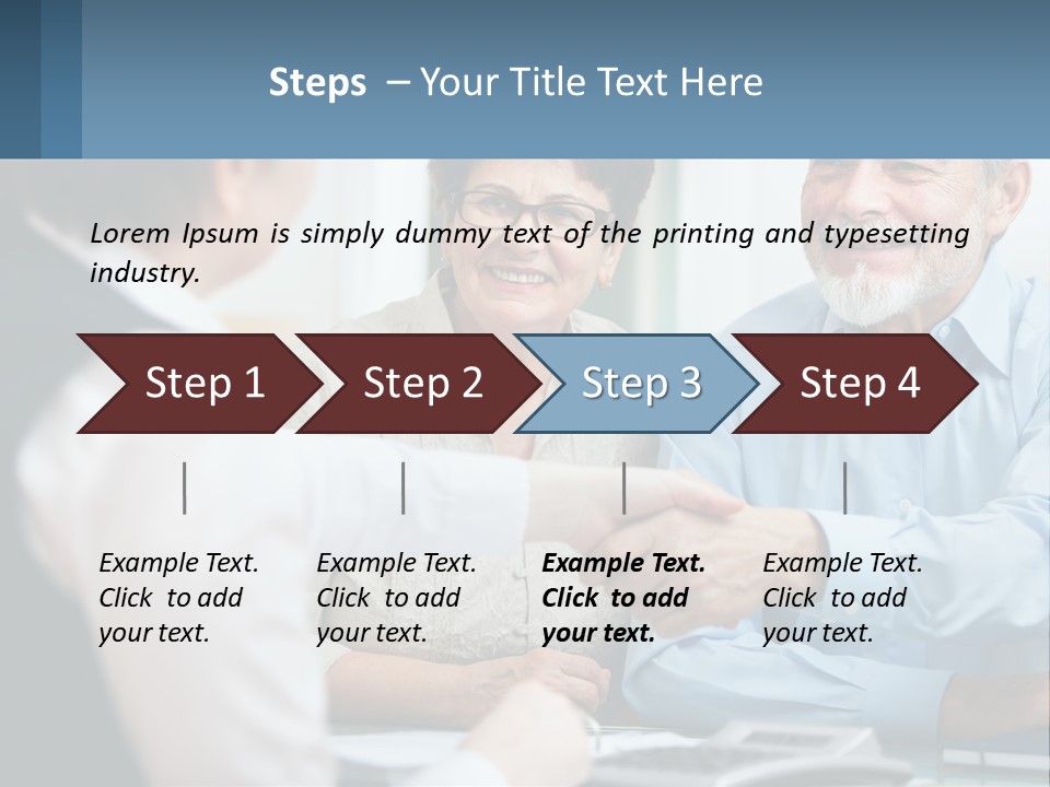A Couple Of People Shaking Hands Over A Desk PowerPoint Template