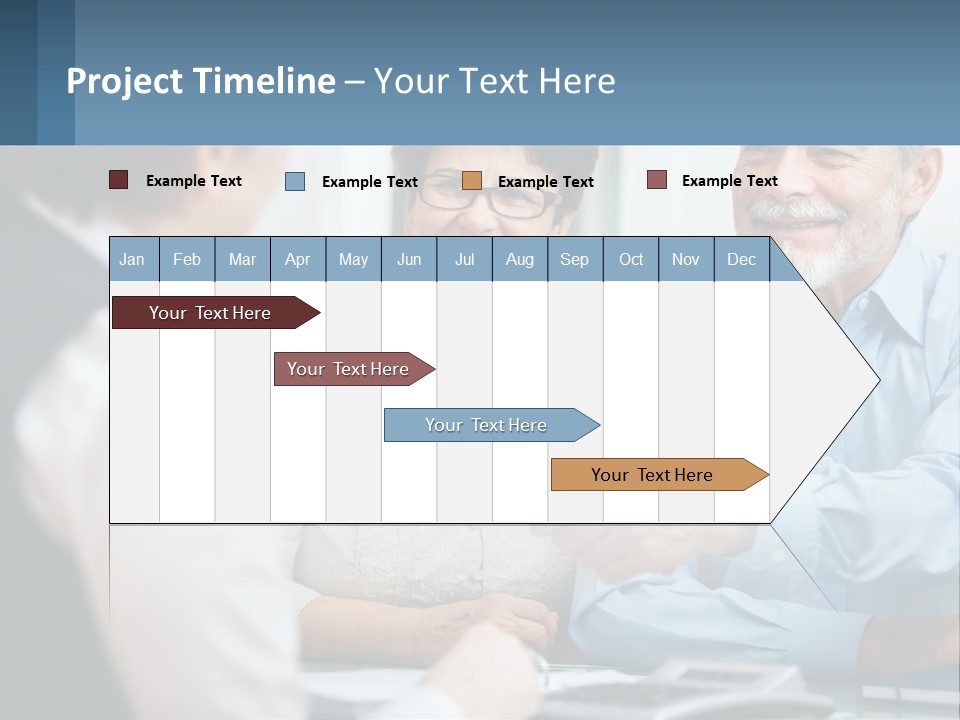 A Couple Of People Shaking Hands Over A Desk PowerPoint Template